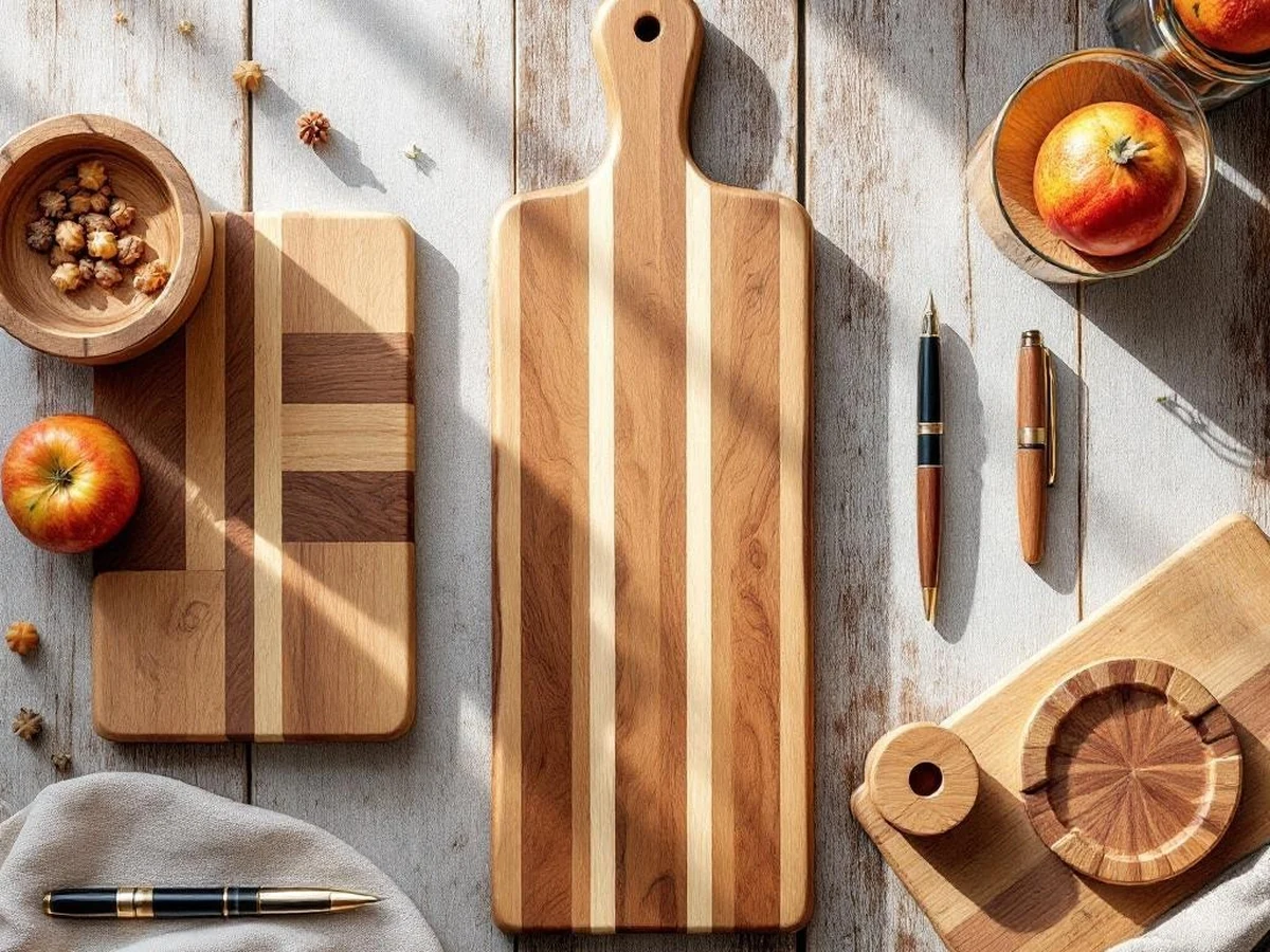 Handcrafted wooden cutting and serving boards