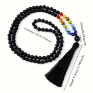 7 Chakra 108 Bead Natural Stone Necklace - Image 2
