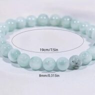 AAA+ Natural Green Lamarite Bead Angel Bracelet (8mm Beads) - Image 3