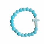 Agate and White Turquoise Cross Bracelet