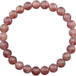 Natural Strawberry Crystal Quartz Bead Bracelet