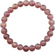 Natural Strawberry Crystal Quartz Bead Bracelet