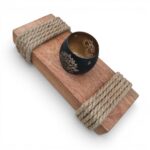 Lotus & Om Symbol Glass Candle Holder