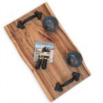 Walnut Live Edge Charcuterie Board Set with Cast Iron Handles (50cm)