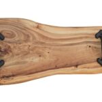 Walnut Live Edge Charcuterie Board with Cast Iron Handles - 44cm