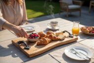 Walnut Live Edge Charcuterie Board with Cast Iron Handles - 44cm - Image 3