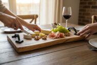 Walnut Live Edge Charcuterie Board with Cast Iron Handles - 44cm - Image 2