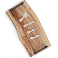 Walnut Live Edge Charcuterie Board with Cheese Utensils - 53.5cm
